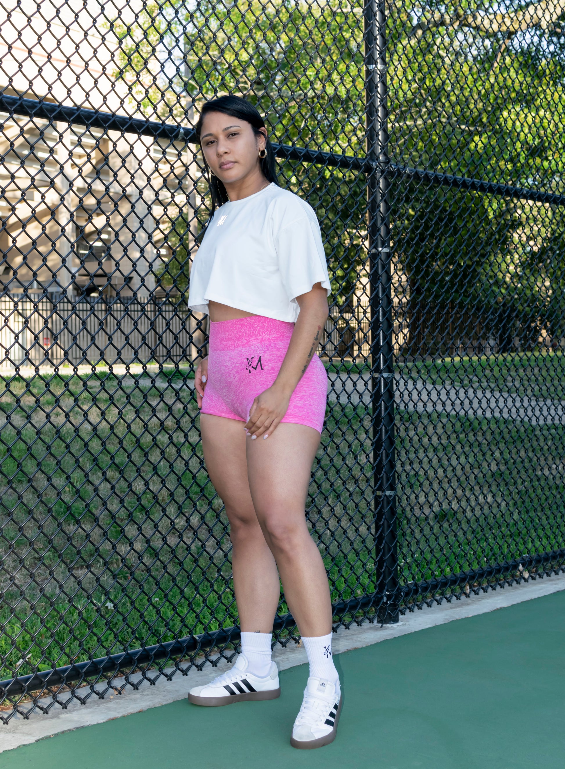 KM’ Cropped T-Shirt Oversized