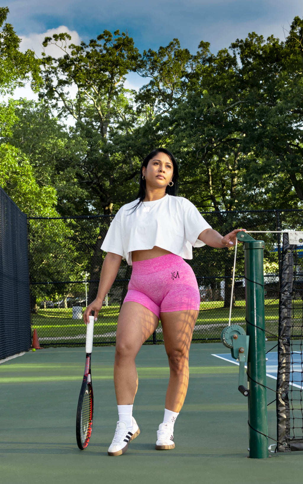 KM’ Cropped T-Shirt Oversized