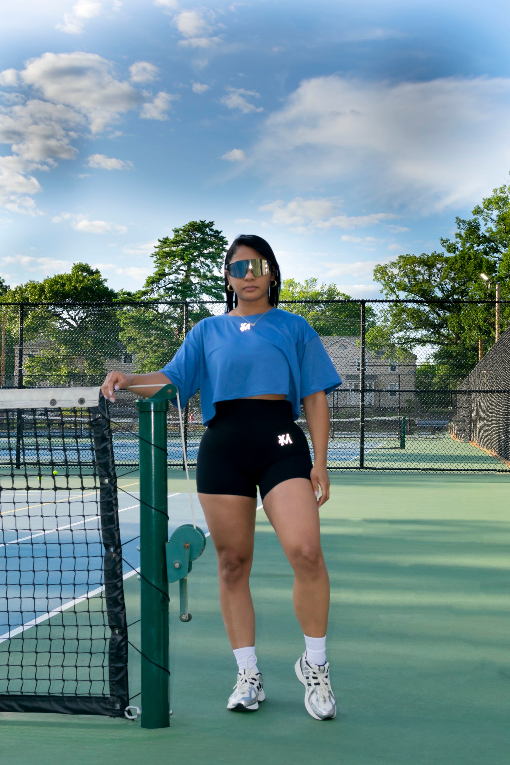 KM’ Cropped T-Shirt Oversized
